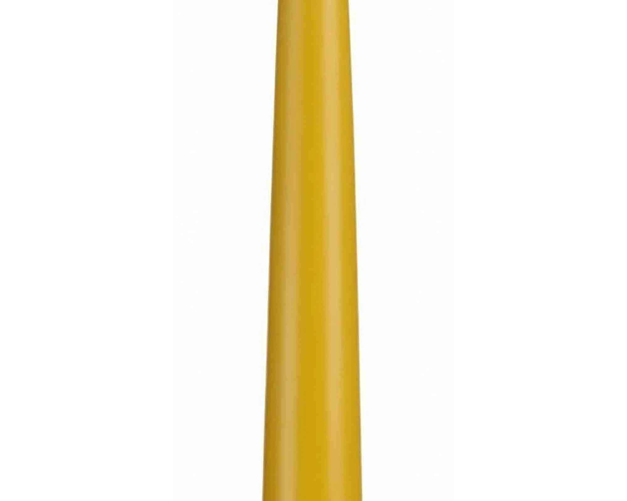 Candela Conica Senza Cellofan Giallo D2,5x25cm in Cera - Wiedemann - immagine 2