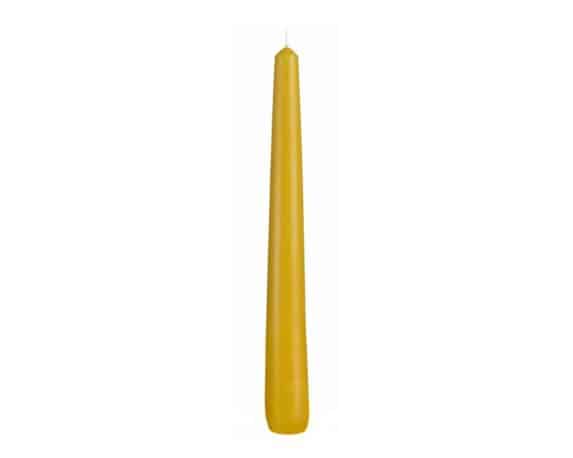 Candela Conica Senza Cellofan Giallo D2,5x25cm in Cera – Wiedemann
