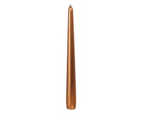 Candela Conica Laccata con Cellofan Bronzo D2,5x25cm in Cera – Wiedemann