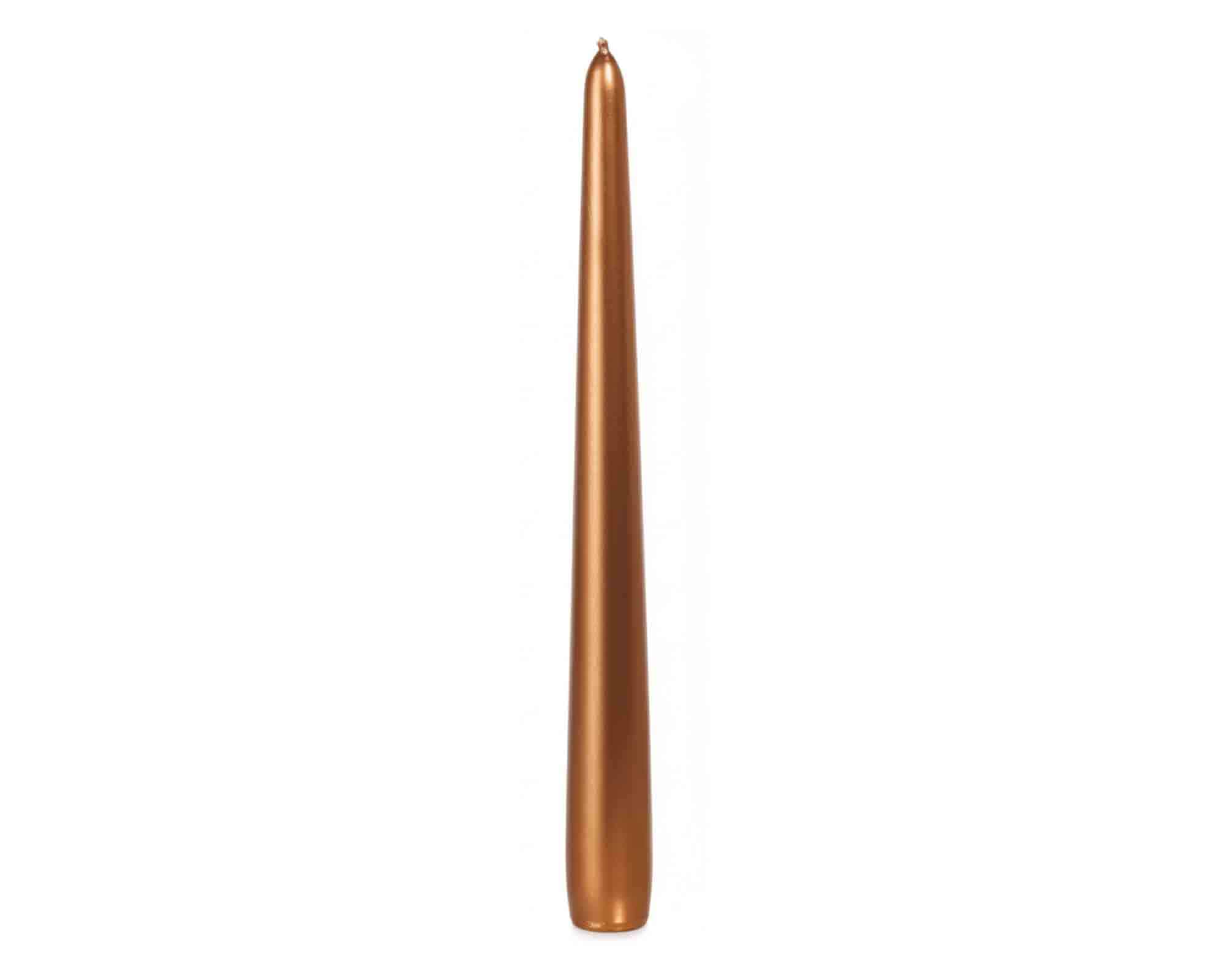 Candela Conica Laccata con Cellofan Bronzo D2,5x25cm in Cera - Wiedemann