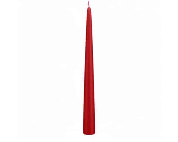 Candela Conica Rosso D2,5x30cm in Cera – Wiedemann