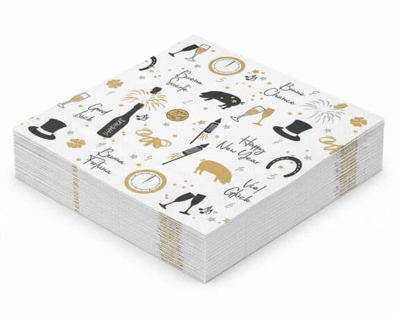 Tovaglioli Eleganti per Capodanno 33x33cm in Carta