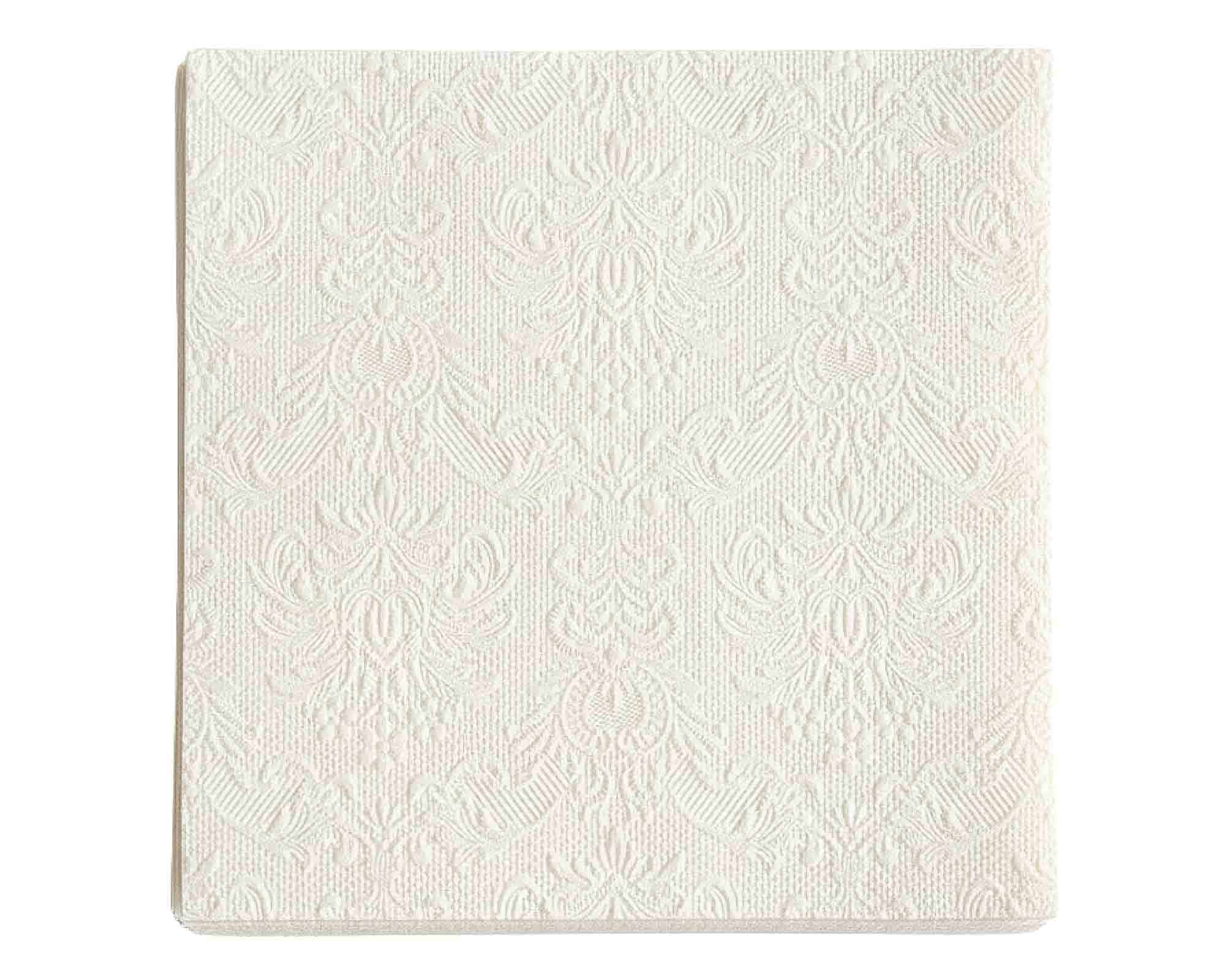 Tovaglioli Eleganti Color Bianco Perla 33x33cm in Carta - immagine 2