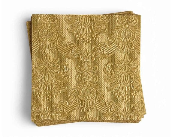 Tovaglioli Eleganti Color Oro 25x25cm in Carta