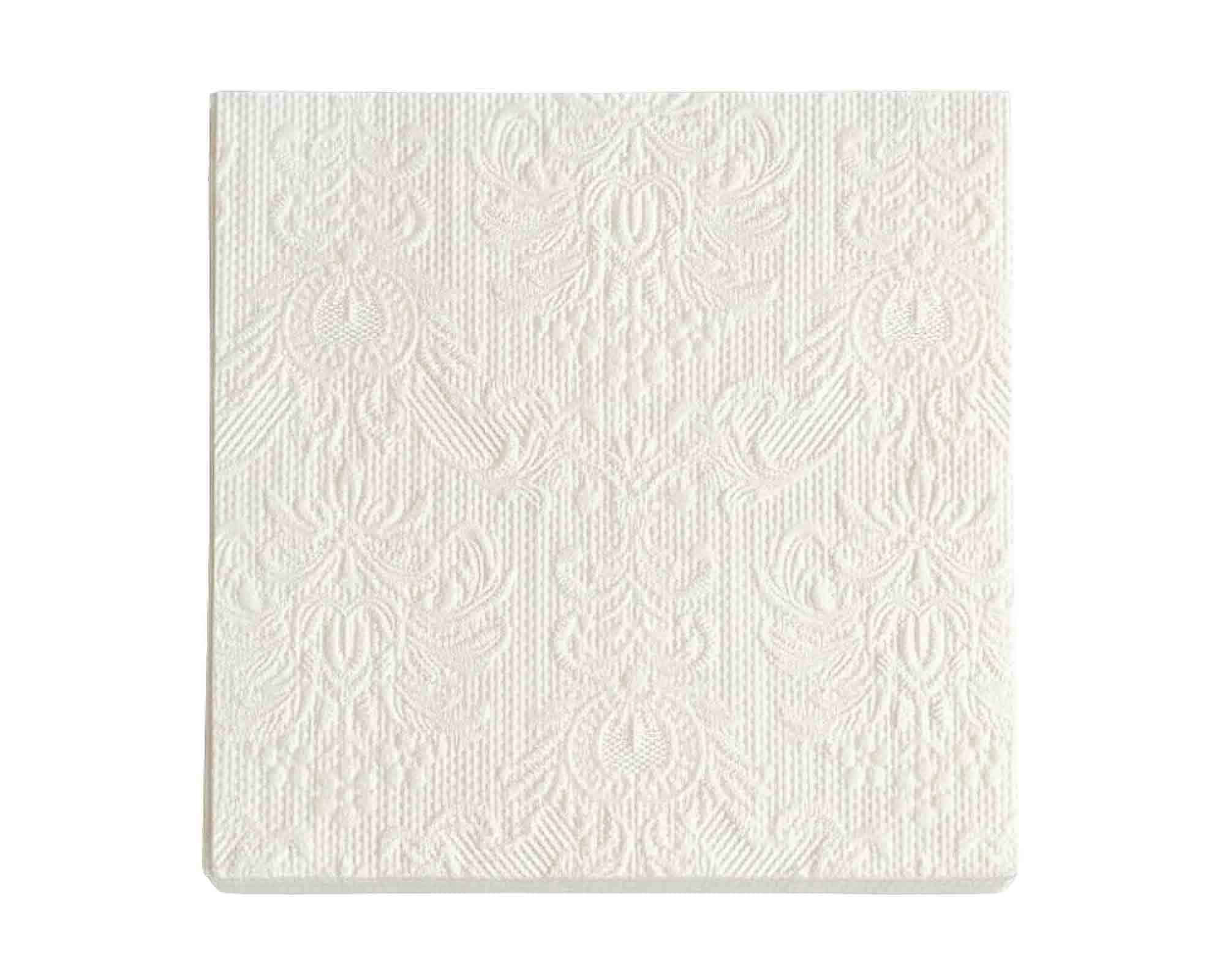 Tovaglioli Eleganti Color Bianco Perla 25x25cm in Carta - immagine 2