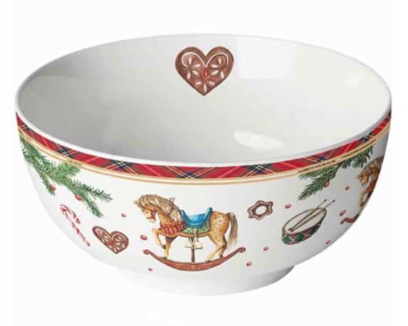 Ciotola Natalizia con Giocattoli D14x6,5cm in Porcellana
