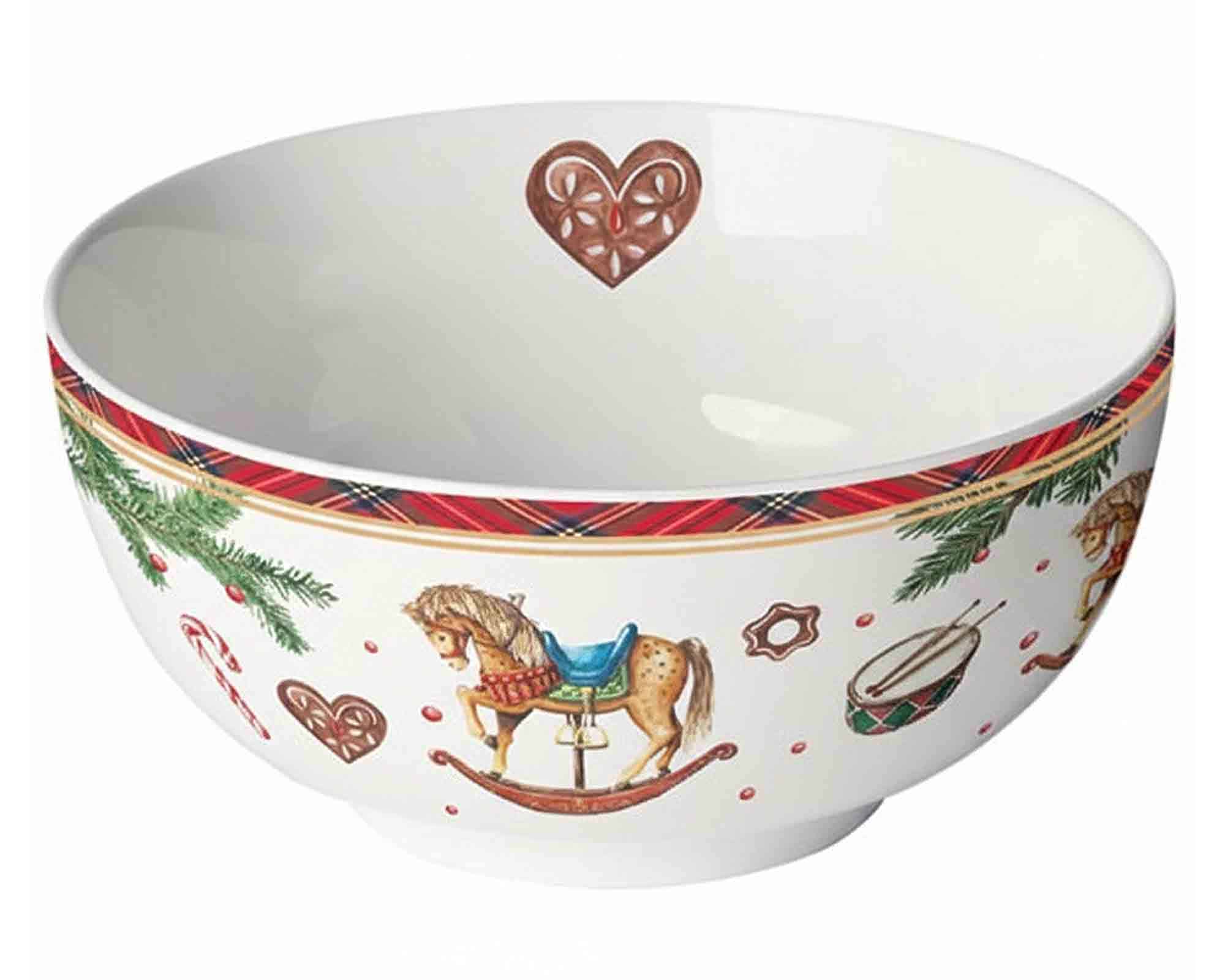 Ciotola Natalizia con Giocattoli D14x6,5cm in Porcellana