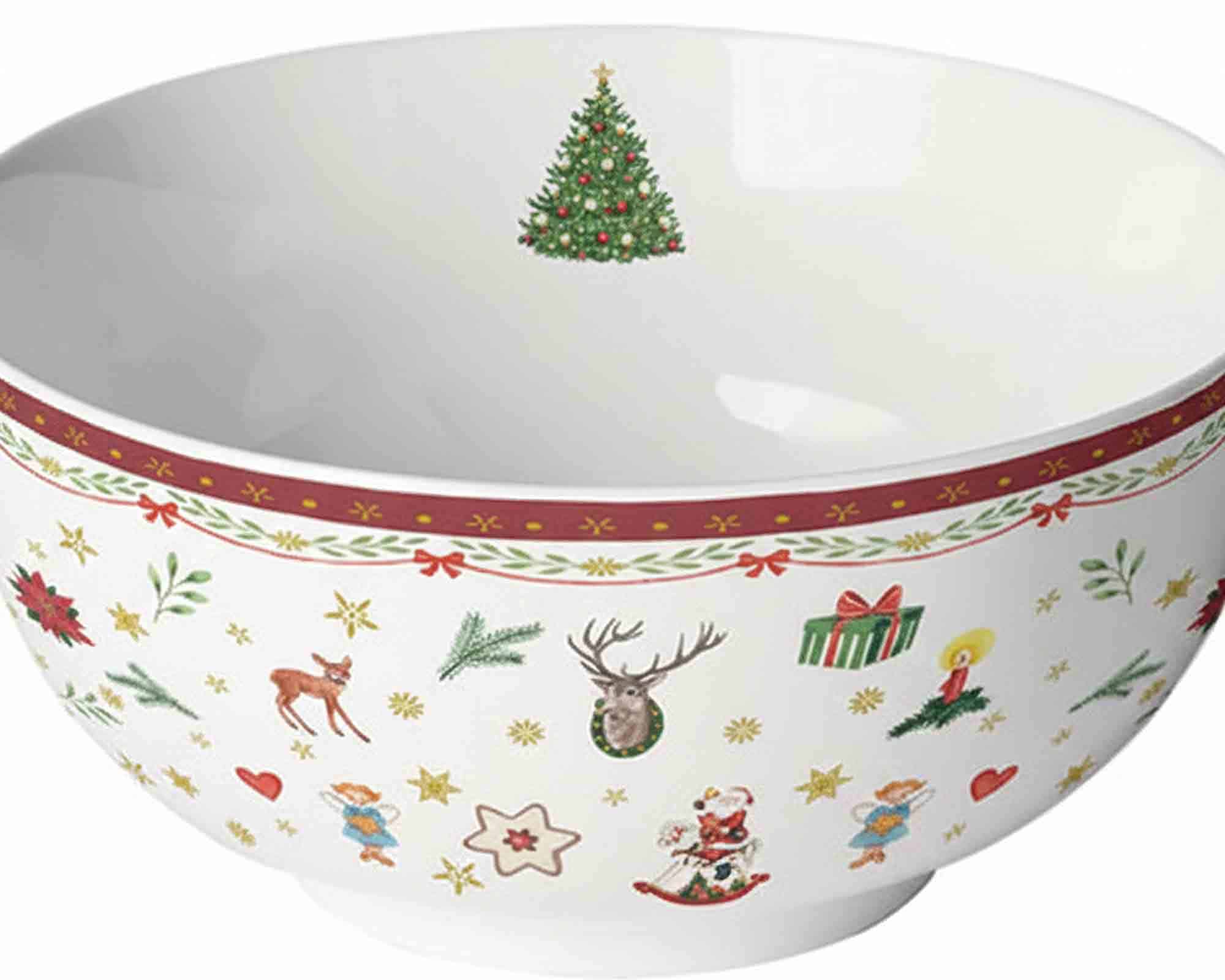 Ciotola Natalizia con Decorazioni Natalizie Varie D14x6,5cm in Porcellana - immagine 2