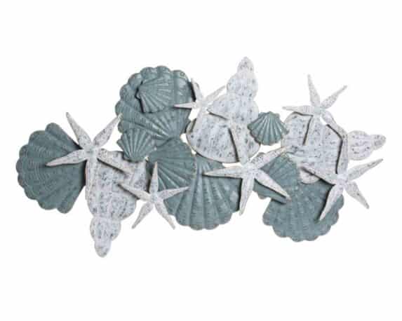 Quadro da Parete con Conchiglie 136x10x70cm in Metallo – Item