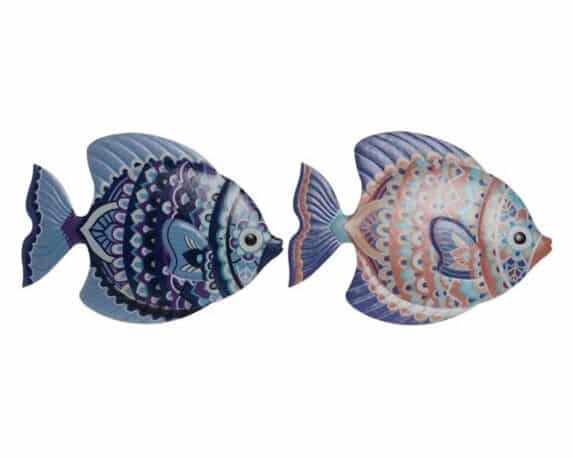 Decorazione da Parete a Forma di Pesce Assortito 30,5x1x26cm in Metallo – Item