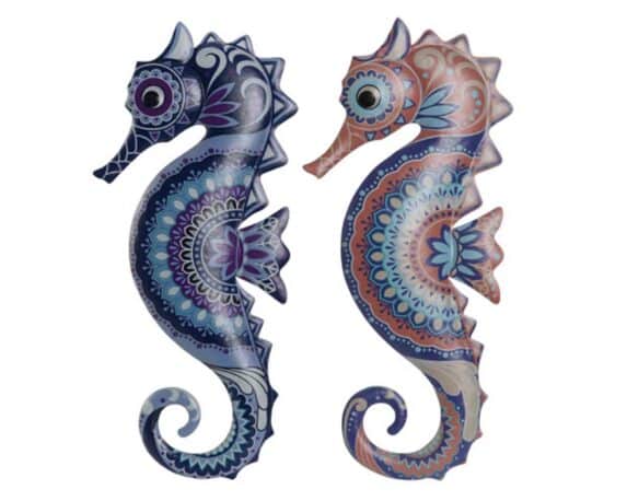 Decorazione da Parete con Cavaluccio Marino Assortito 22×1,5x46cm in Metallo – Item