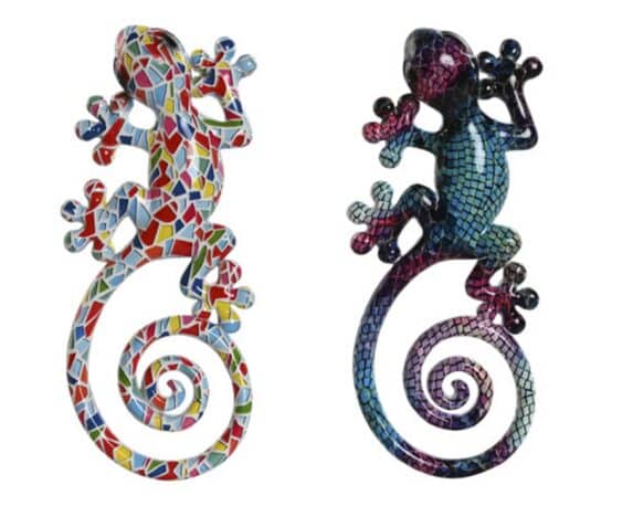 Decorazione da Parete a Forma di Geco Assortito 8x4x20cm in Metallo – Item