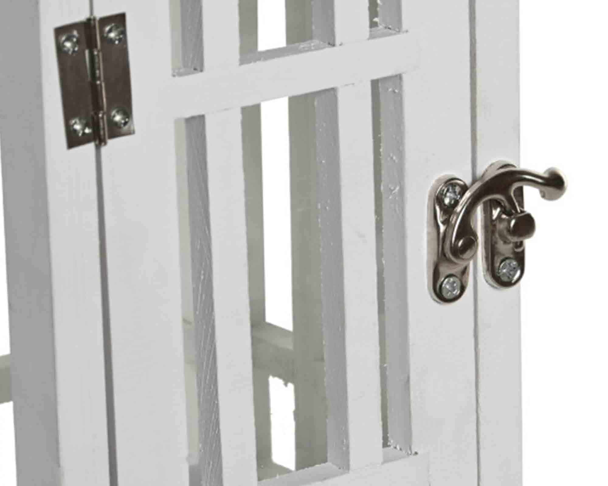 Lanterna Bianco 14x14x32cm in Legno e Metallo - Item - immagine 4
