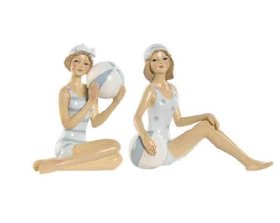 Decorazione Figura di Donna con la Palla 12,5x9x26,5cm in Resina – Item