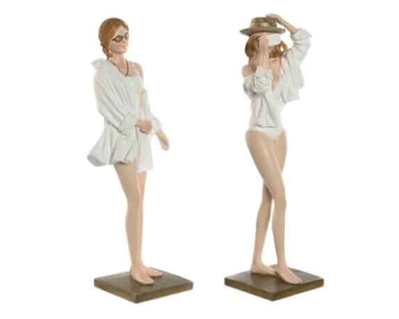 Decorazione Figura di Donna Turista Assortito 8×6,5x24cm in Resina – Item