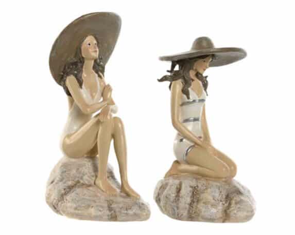 Decorazione Figura di Donna con Cappello Assortito 12×8,5x20cm in Resina – Item