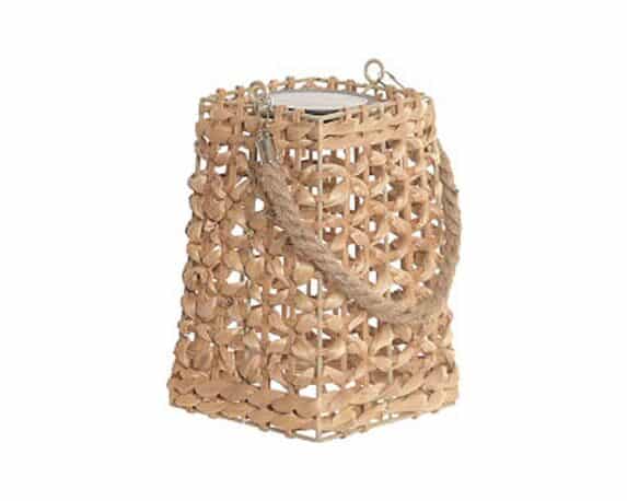 Lampada Solare con Manico Quadrato Small in Fibra Naturale e Metallo – Item