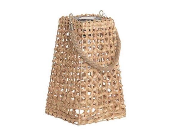 Lampada Solare con Manico Quadrato Medium in Fibra Naturale e Metallo – Item