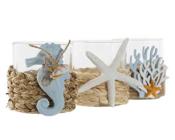 Portacandela con Figure Marine Assortito 9×8,5x8cm in Resina – Item