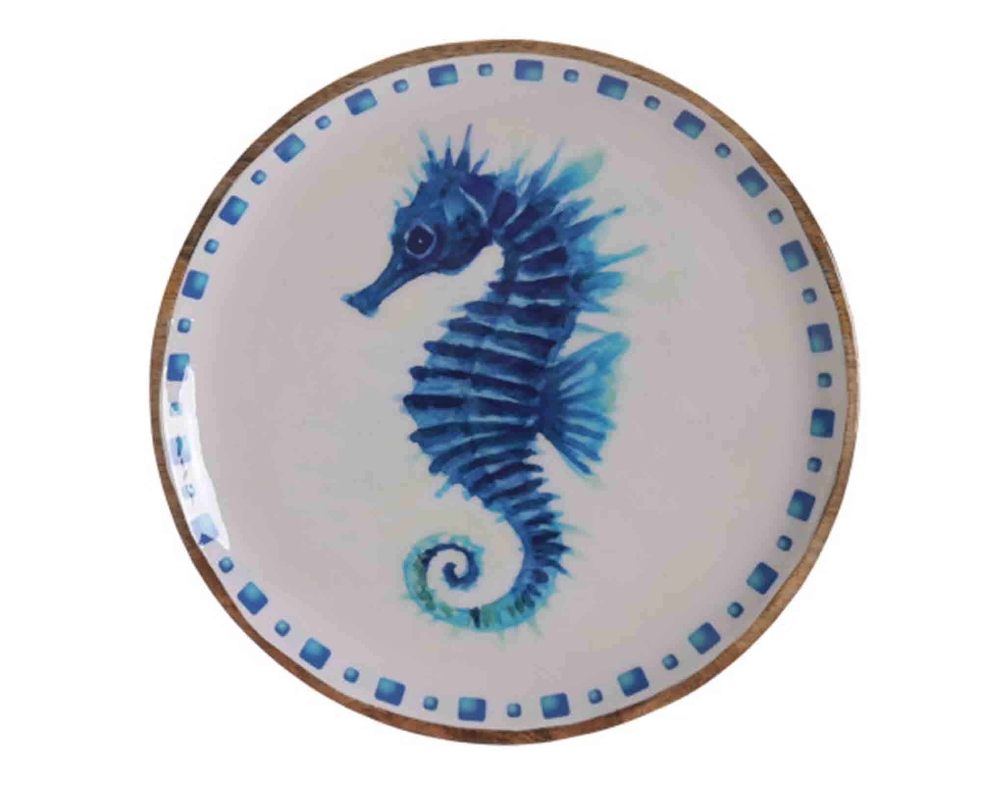Centrotavola con Cavaluccio Marino Tondo 25x25x2,5cm in Legno - Item - immagine 2
