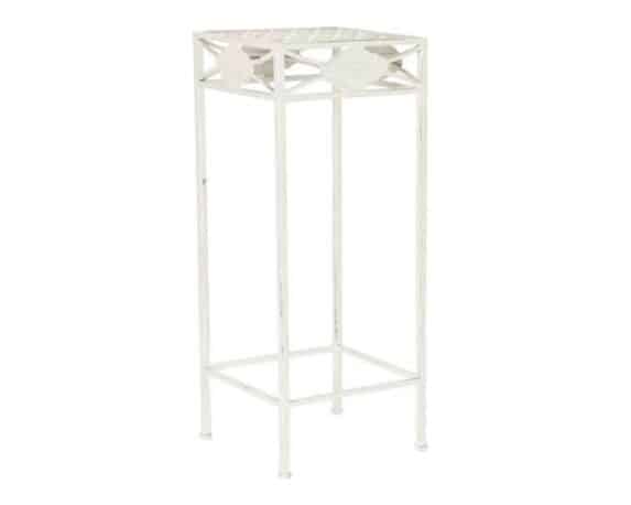 Tavolino Quadrato Alto Bianco Large 30x30x70cm in Metallo – Item