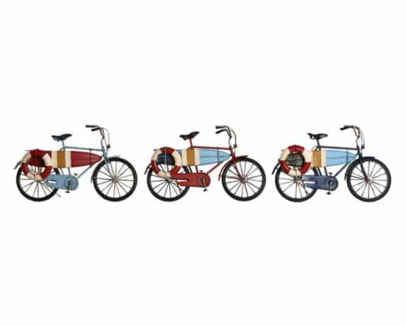 Decorazione Bicicletta con Tavola da Surf Assortito 29x11x17cm in Metallo – Item