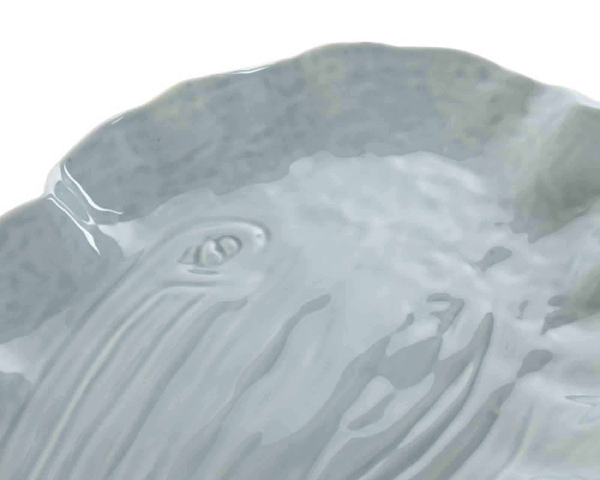 Vassoio a Forma di Ostrica Azzurro 37x22x3cm in Porcellana - Item - immagine 3