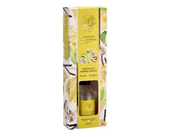 Diffusore di Fragranza con Midollini Vaniglia e Ambra Frigia 250ml in Vetro