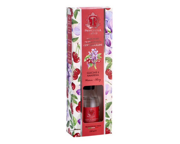 Diffusore di Fragranza con Midollini Glicine e Amarena 250ml in Vetro