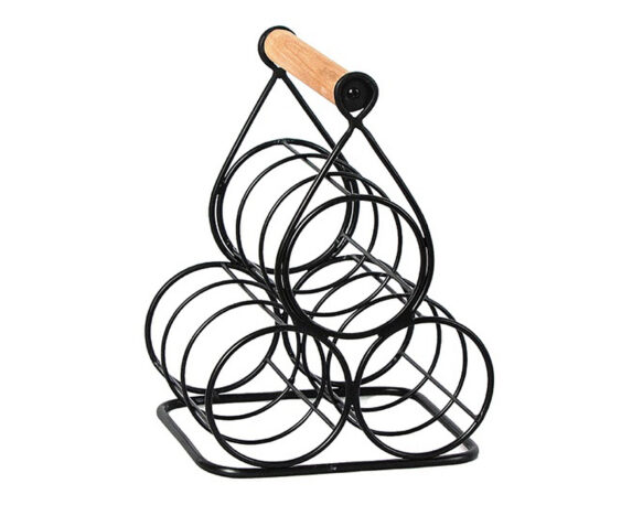 Portabottiglie con 3 Ripiani Nero 21x18x28,5cm in Ferro