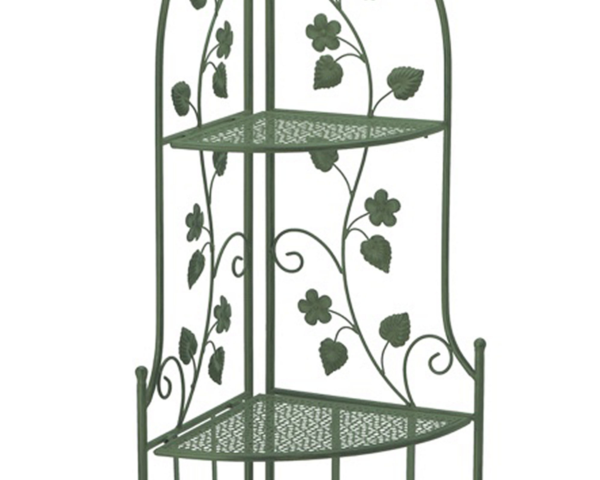 Angoliera con 3 Piani Verde 35x49x125cm in Ferro - immagine 2