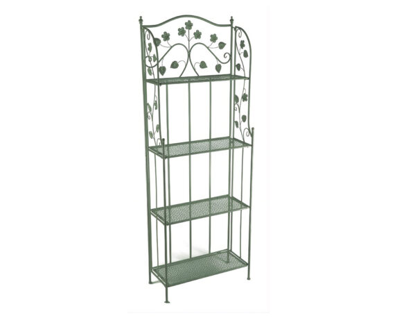 Mensola con 4 Ripiani Verde 60x27x165cm in Ferro