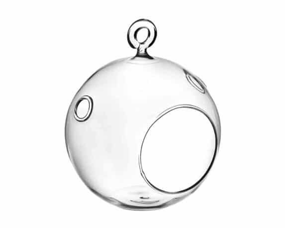 Sfera da Appendere Portalumino Trasparente D12x13,5cm in Vetro
