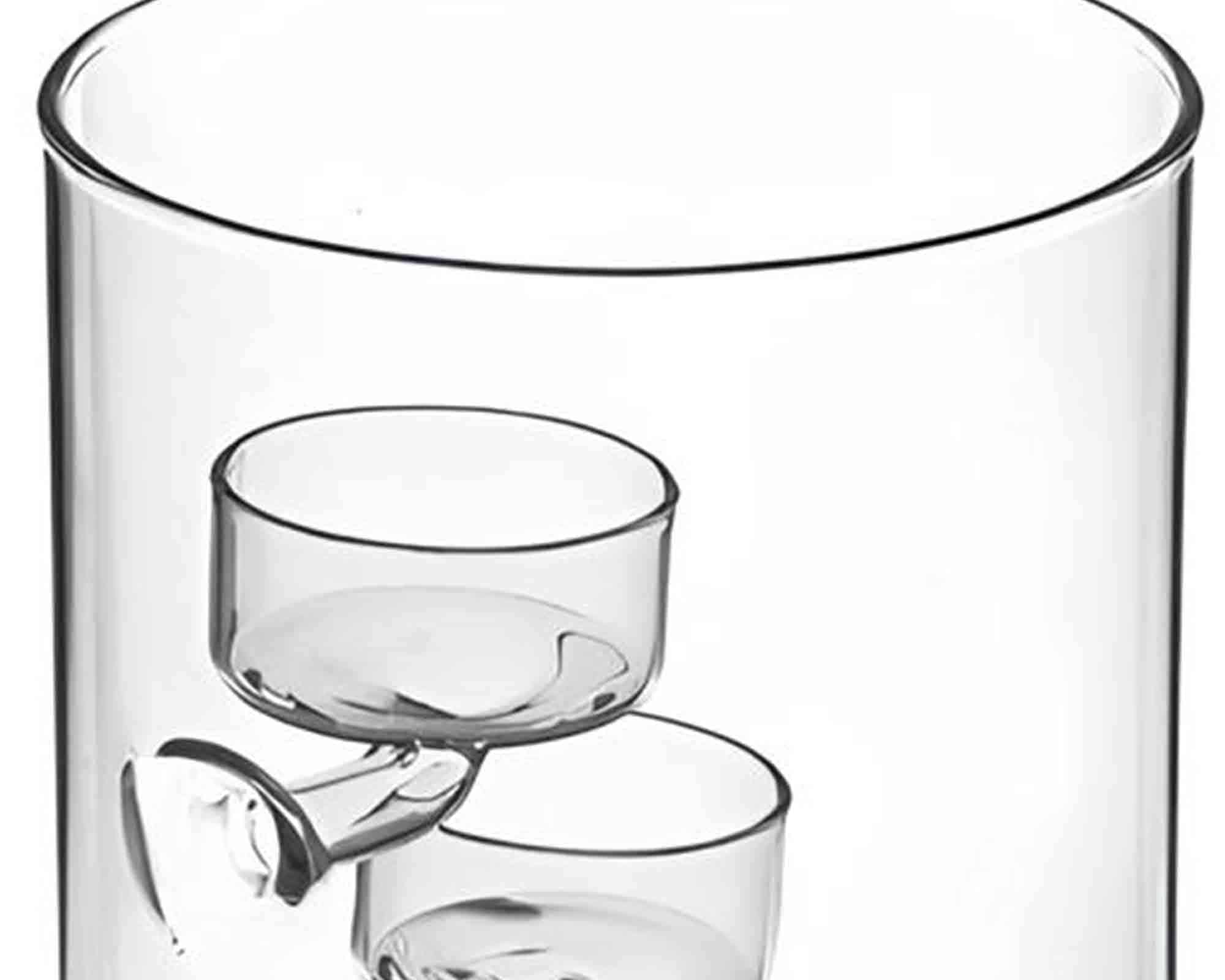 Candeliere Cilindrico Trasparente D12x20cm in Vetro - immagine 2