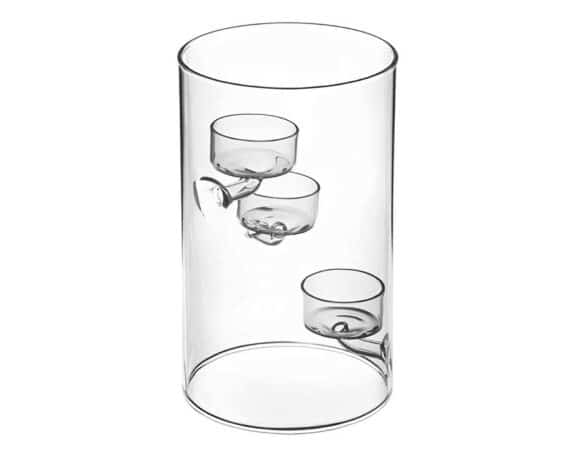 Candeliere Cilindrico Trasparente D12x20cm in Vetro