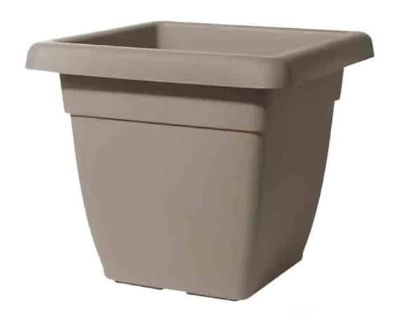 Vaso Quadrato Atena Tortora 25cm in Plastica