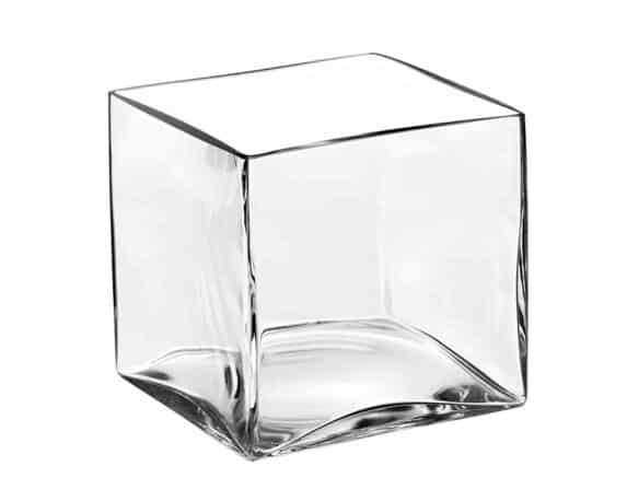 Vasetto Cubo Elegante e Resistente 14x14x14cm in Vetro