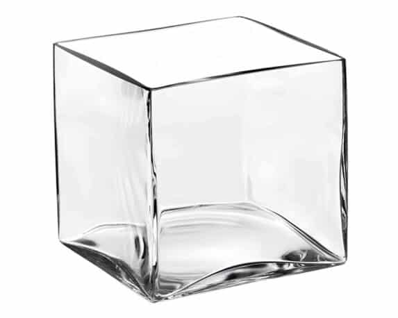 Vasetto Cubo Elegante e Resistente 16x16x16cm in Vetro