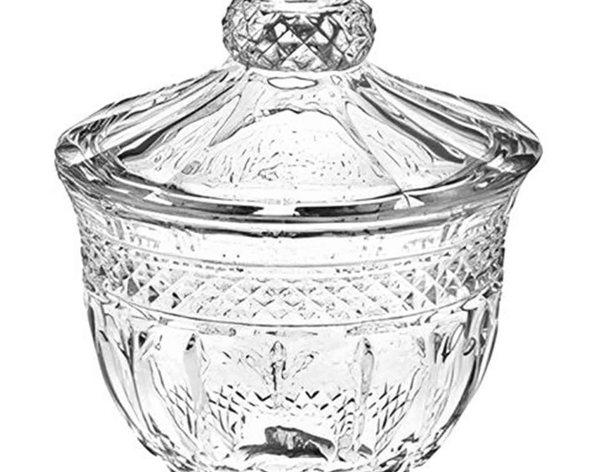 Coppa con Coperchio Wedding Elegante e Resistente D11,5x25cm in Vetro - immagine 2