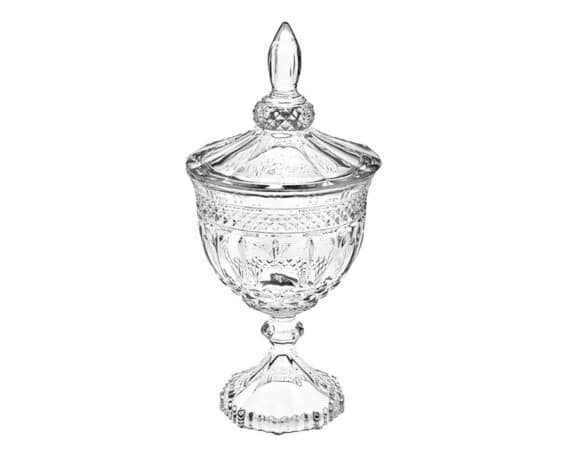 Coppa con Coperchio Wedding Elegante e Resistente D11,5x25cm in Vetro