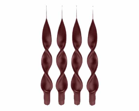 Candela Stelo Torciglione Prugna D2x27cm in Cera