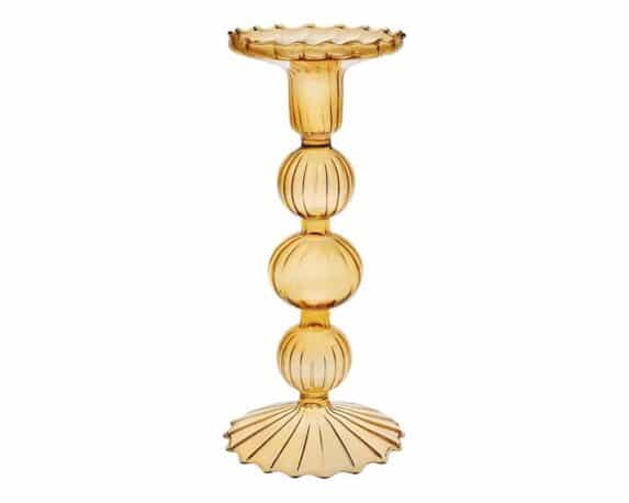 Candeliere Monofiore Ambra D9x22cm in Vetro