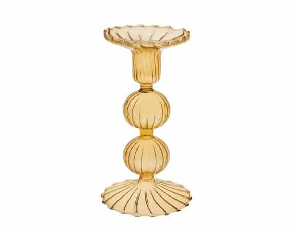 Candeliere Monofiore Ambra D9x16cm in Vetro