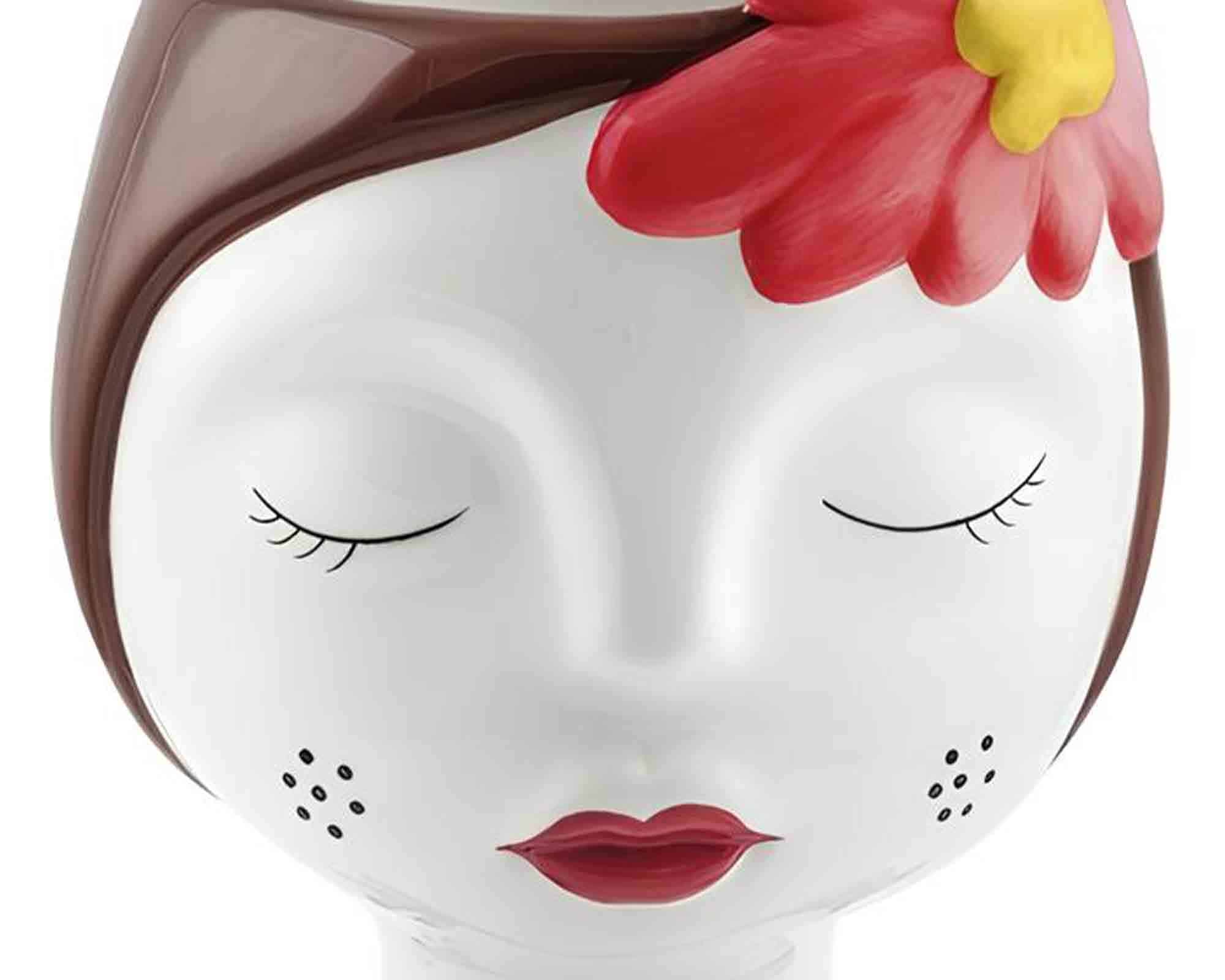 Cachepot Viso Donna Naif Oro D13x13cm in Ceramica - immagine 2