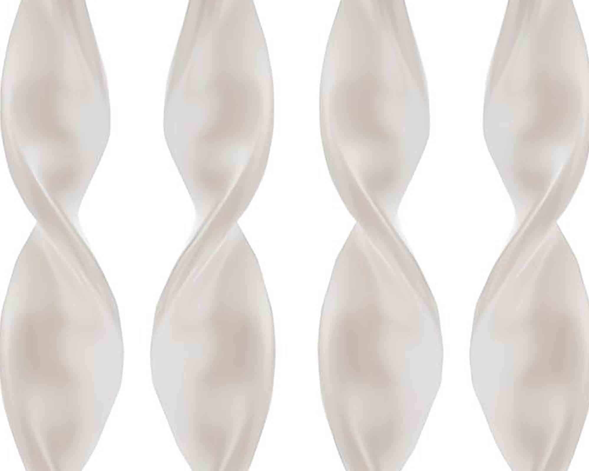 Candela Stelo Torciglione Bianco Perla D2x27cm in Cera - immagine 2