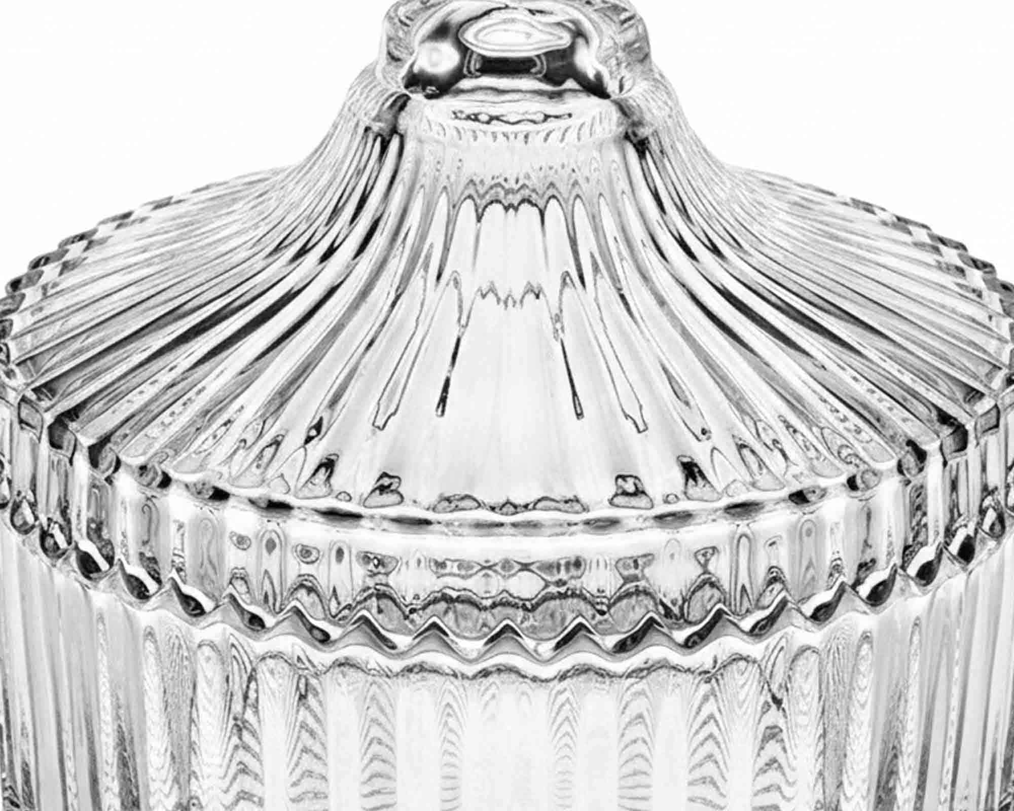 Porta Confetti Rigato Wedding Elegante e Raffinato D10,5x12,5cm in Vetro - immagine 2