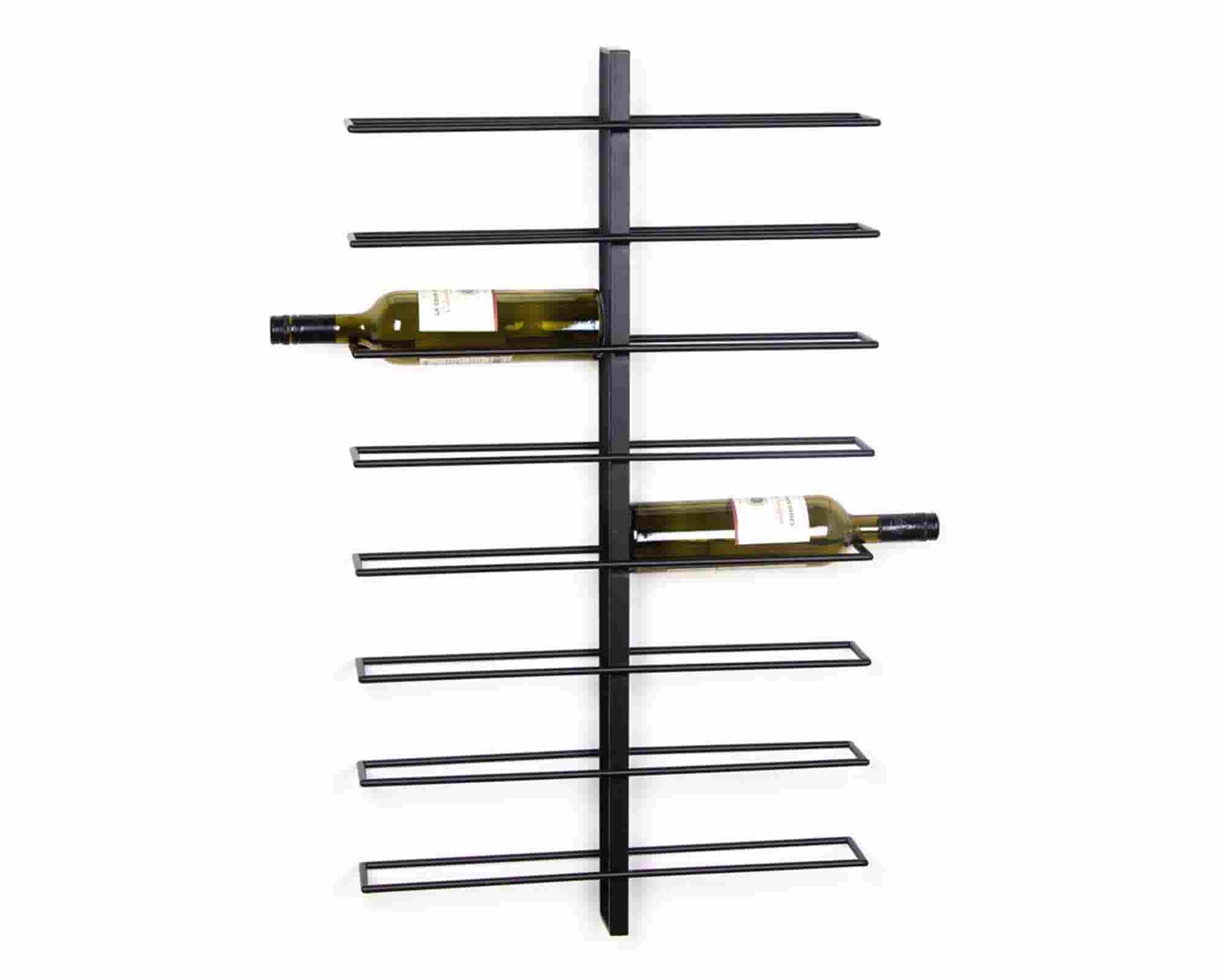 Portabottiglie con 16 Piani Isaac Nero 52x8,5x90cm in Acciaio - Bizzotto - immagine 2