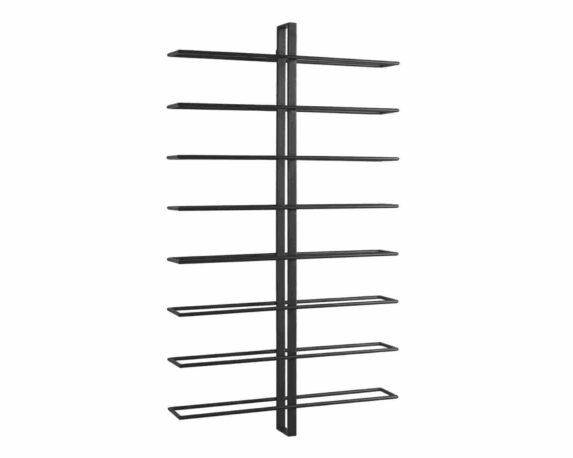 Portabottiglie con 16 Piani Isaac Nero 52×8,5x90cm in Acciaio – Bizzotto