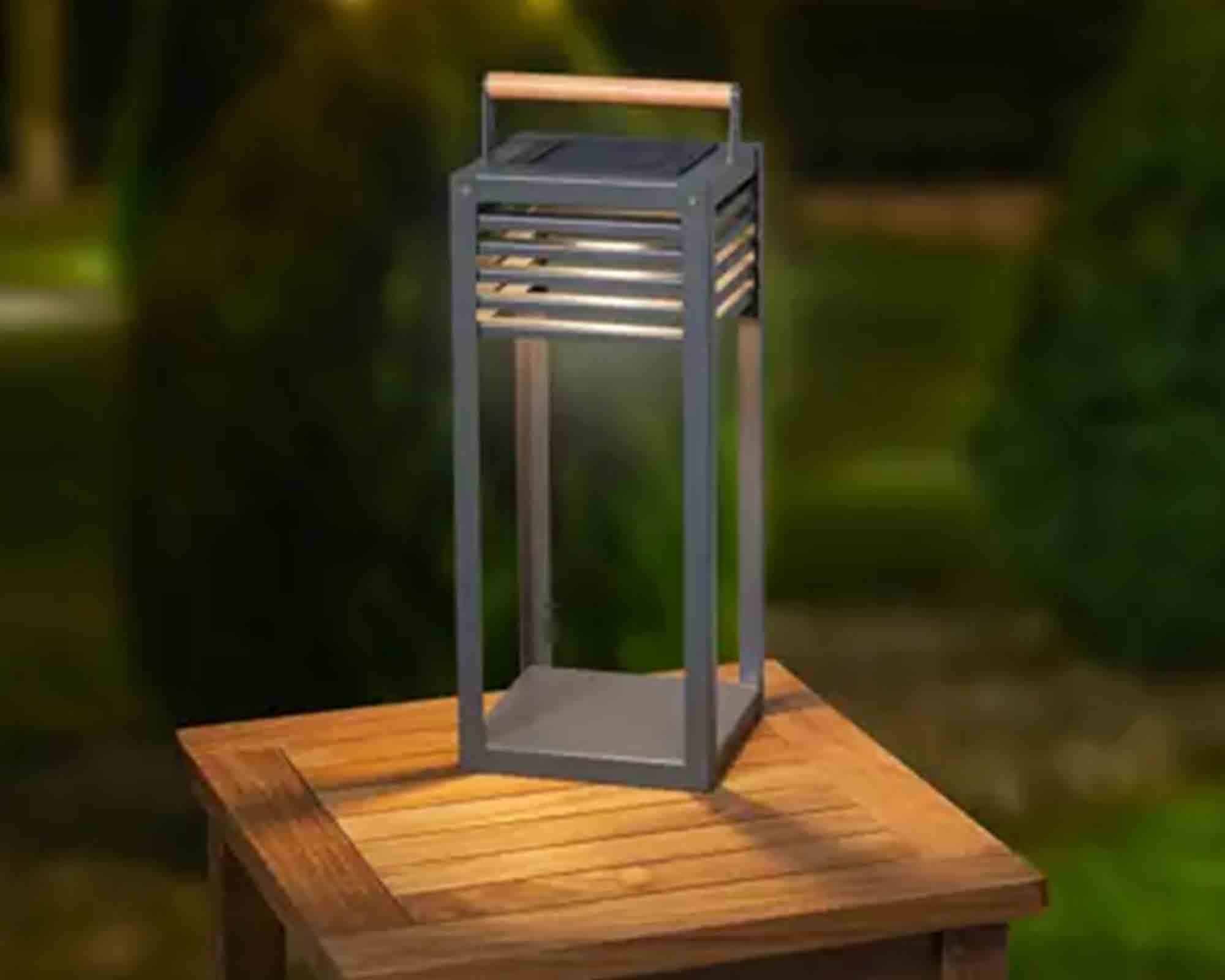 Lampada Solare Antracite 19x19x51cm in Metallo - Kaemingk - immagine 4