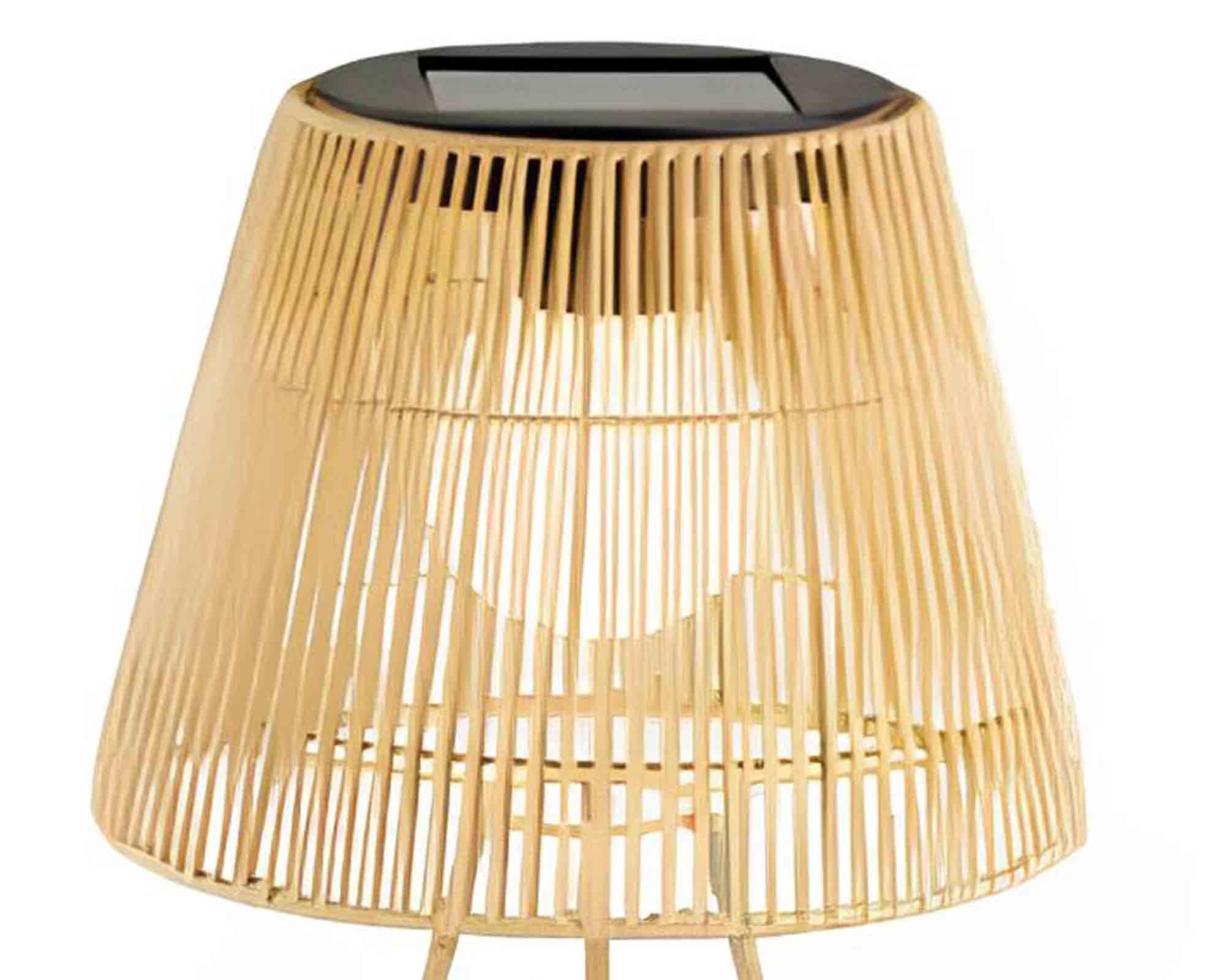 Lampada Solare da Terra per Esterno Naturale D28x71cm in Vimini - Kaemingk - immagine 3